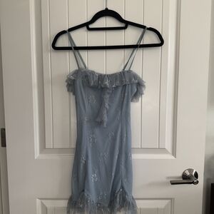 Edikted Light Blue Lace Dress